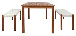Safavieh Aquina Dining Set Natural / White Wood PAT7081D
