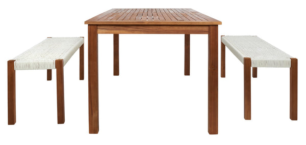 Safavieh Aquina Dining Set Natural / White Wood PAT7081D