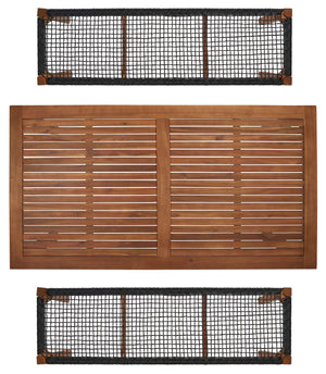 Safavieh Aquina Dining Set Natural / Black  Wood PAT7081E