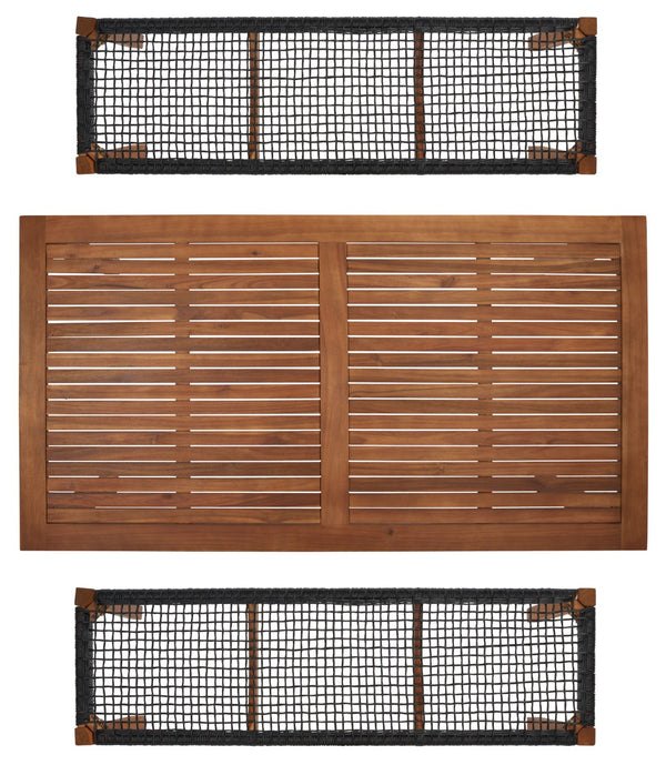 Safavieh Aquina Dining Set Natural / Black  Wood PAT7081E