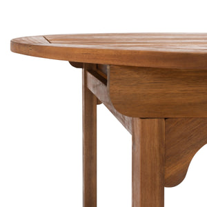 Hikaru Dining Set – Rustic Acacia Wood Outdoor Dining Ensemble with Umbrella Opening for Comfort