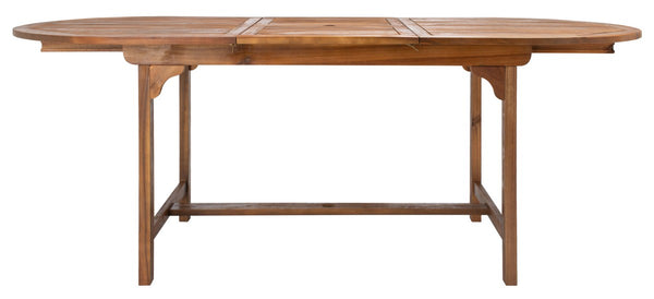 Hikaru Dining Set – Rustic Acacia Wood Outdoor Dining Ensemble with Umbrella Opening for Comfort