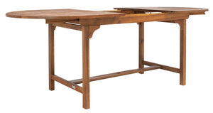 Hikaru Dining Set – Rustic Acacia Wood Outdoor Dining Ensemble with Umbrella Opening for Comfort