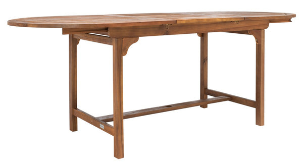 Hikaru Dining Set – Rustic Acacia Wood Outdoor Dining Ensemble with Umbrella Opening for Comfort