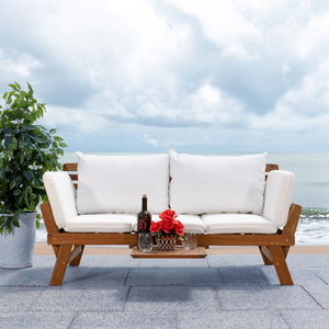 Safavieh Emely Outdoor Daybed Natural / Beige Wood / Polyester PAT7300A