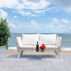 Safavieh Emely Outdoor Daybed Grey / Beige Wood / Polyester PAT7300B