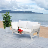 Safavieh Emely Outdoor Daybed Grey / Beige Wood / Polyester PAT7300B