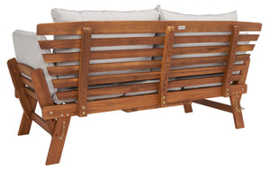 Safavieh Emely Outdoor Daybed Natural / Light Grey Wood / Polyester PAT7300E