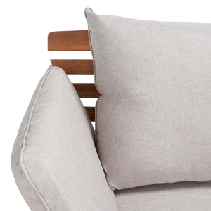 Safavieh Emely Outdoor Daybed Natural / Light Grey Wood / Polyester PAT7300E