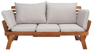 Safavieh Emely Outdoor Daybed Natural / Light Grey Wood / Polyester PAT7300E