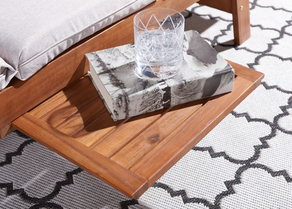 Safavieh Emely Outdoor Daybed Natural / Light Grey Wood / Polyester PAT7300E