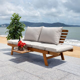 Safavieh Emely Outdoor Daybed Natural / Light Grey Wood / Polyester PAT7300E