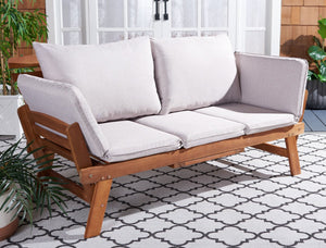 Safavieh Emely Outdoor Daybed Natural / Light Grey Wood / Polyester PAT7300E