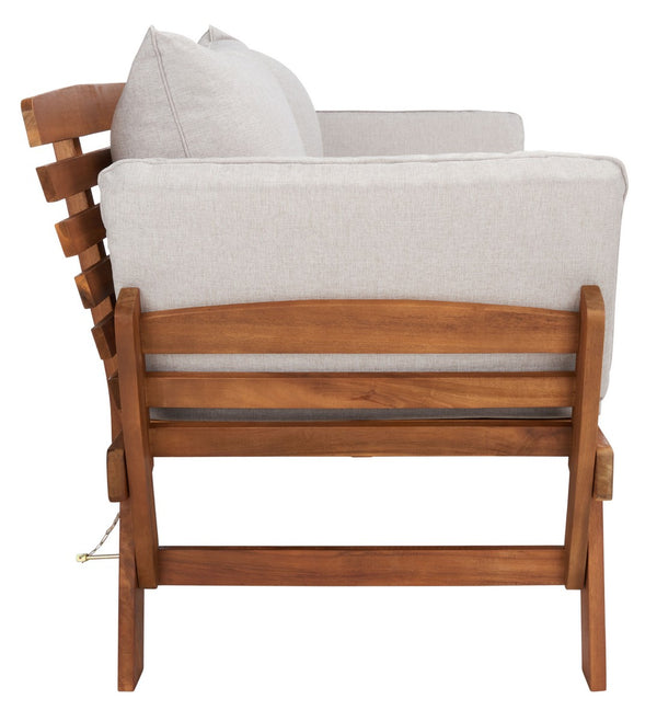 Safavieh Emely Outdoor Daybed Natural / Light Grey Wood / Polyester PAT7300E