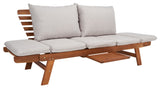 Safavieh Emely Outdoor Daybed Natural / Light Grey Wood / Polyester PAT7300E