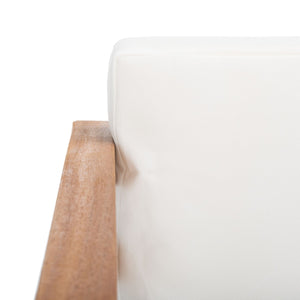 Kinnell Outdoor Armchair - Stylish Wood Frame with Plush Beige Cushions for Ultimate Comfort