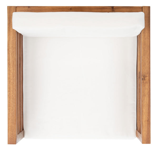 Kinnell Outdoor Armchair - Stylish Wood Frame with Plush Beige Cushions for Ultimate Comfort