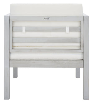 Safavieh Kinnell Outdoor Armchair Grey Wood/Beige Cushion Wood / Polyester PAT7301B