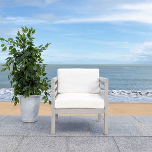 Safavieh Kinnell Outdoor Armchair Grey Wood/Beige Cushion Wood / Polyester PAT7301B