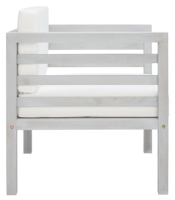 Safavieh Kinnell Outdoor Armchair Grey Wood/Beige Cushion Wood / Polyester PAT7301B