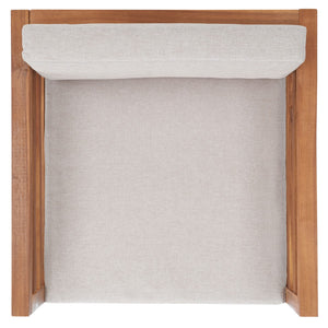 Safavieh Kinnell Outdoor Armchair Natural Wood/Light Grey Cushion Wood / Polyester PAT7301E