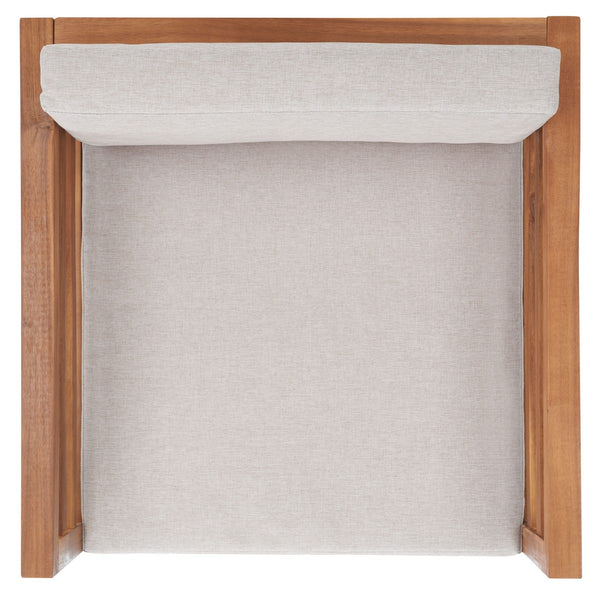 Safavieh Kinnell Outdoor Armchair Natural Wood/Light Grey Cushion Wood / Polyester PAT7301E