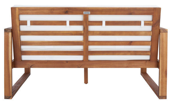 Safavieh Emiko Outdoor Bench Natural/Beige Cushion Wood / Polyester PAT7302A