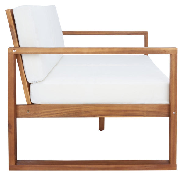 Safavieh Emiko Outdoor Bench Natural/Beige Cushion Wood / Polyester PAT7302A