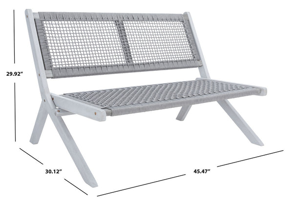 Safavieh Kobina Outdoor Bench Grey/Grey Rope Wood / Nylon Rope PAT7304B