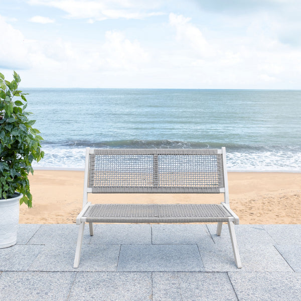 Safavieh Kobina Outdoor Bench Grey/Grey Rope Wood / Nylon Rope PAT7304B