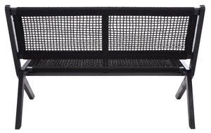 Safavieh Kobina Outdoor Bench Black/Black Rope Wood / Nylon Rope PAT7304C
