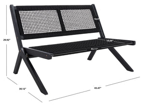Safavieh Kobina Outdoor Bench Black/Black Rope Wood / Nylon Rope PAT7304C