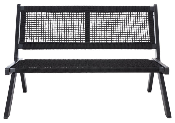 Safavieh Kobina Outdoor Bench Black/Black Rope Wood / Nylon Rope PAT7304C