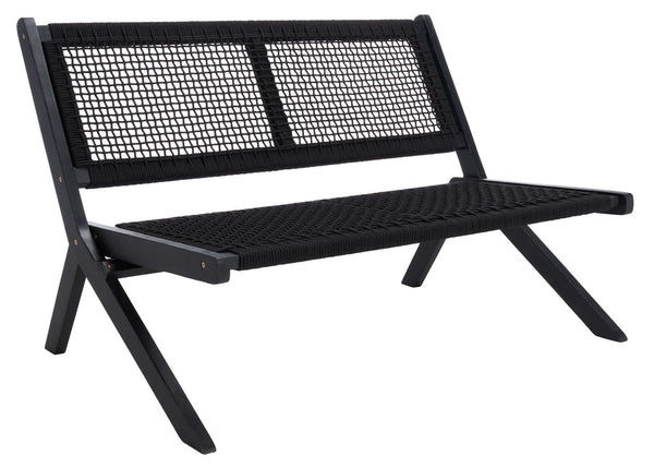 Safavieh Kobina Outdoor Bench Black/Black Rope Wood / Nylon Rope PAT7304C
