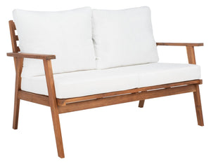 Castalia 4 Piece Outdoor Living Set: Plush Beige Cushions & Natural Finish for Stylish Entertaining