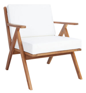 Safavieh Dryad 5Pc Outdoor Living Set Natural/Beige Cushion Wood / Polyester PAT7306A-2BX