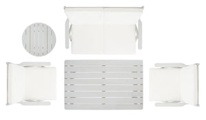 Safavieh Dryad 5Pc Outdoor Living Set Grey Wood/Beige Cushion Wood / Polyester PAT7306B-2BX