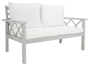 Safavieh Loanna 6Pc Outdoor Living Set Grey Wood/Beige Cushion Wood / Polyester PAT7307B-2BX