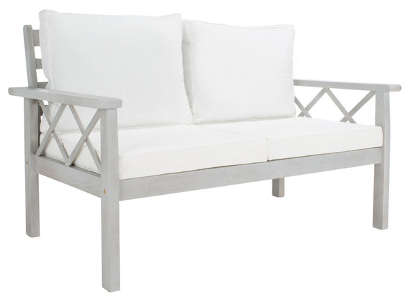 Safavieh Loanna 6Pc Outdoor Living Set Grey Wood/Beige Cushion Wood / Polyester PAT7307B-2BX