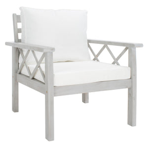 Safavieh Loanna 6Pc Outdoor Living Set Grey Wood/Beige Cushion Wood / Polyester PAT7307B-2BX