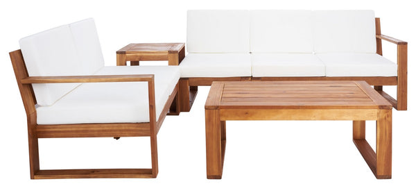 Catryn 4 Piece Outdoor Living Set - Chic Patio Furniture with Plush Cushions for Stylish Gatherings