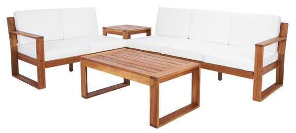 Catryn 4 Piece Outdoor Living Set - Chic Patio Furniture with Plush Cushions for Stylish Gatherings