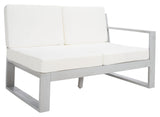 Safavieh Catryn 4Pc Outdoor Living Set Grey Wood/Beige Cushion Wood / Polyester PAT7308B-3BX