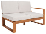 Safavieh Catryn 4Pc Outdoor Living Set Natural Wood/Light Grey Cushion Wood / Polyester PAT7308E-3BX