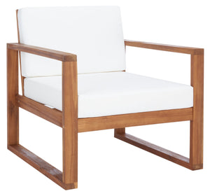 Safavieh Emiko 4Pc Outdoor Living Set Natural/Beige Cushion Wood / Polyester PAT7312A-2BX