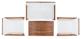 Safavieh Emiko 4Pc Outdoor Living Set Natural/Beige Cushion Wood / Polyester PAT7312A-2BX