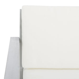 Safavieh Emiko 4Pc Outdoor Living Set Grey Wood/Beige Cushion Wood / Polyester PAT7312B-2BX