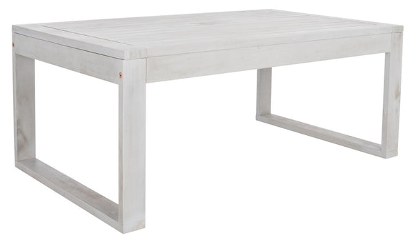 Safavieh Emiko 4Pc Outdoor Living Set Grey Wood/Beige Cushion Wood / Polyester PAT7312B-2BX