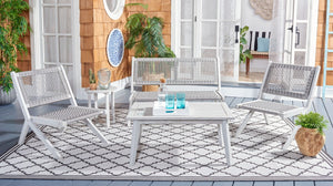 Safavieh Kobina 5Pc Outdoor Living Set Grey/Grey Rope Wood / Nylon Rope PAT7314B-2BX