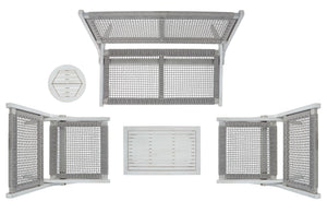 Safavieh Kobina 5Pc Outdoor Living Set Grey/Grey Rope Wood / Nylon Rope PAT7314B-2BX